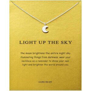 Crescent Moon Necklace – Inspirational “Light Up the Sky” Jewelry Minimalist